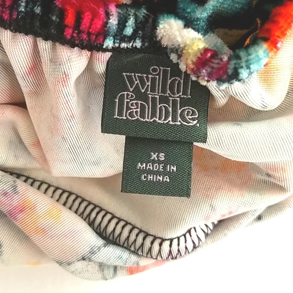 Wild Fabel Women's Floral Print Long Sleeve Velvet Ruched Bodycon Dress Size XS - Picture 4 of 5